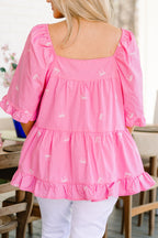 Grateful To Be Here Top, Pink Bow