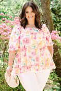Grateful To Be Here Top, Pink Floral