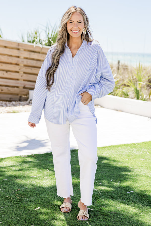 Hamptons Sommer-Top, Blau