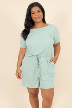 Happiness Blooms Romper, Light Green