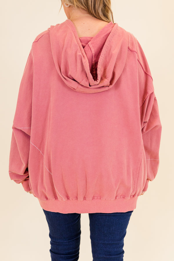 Happy Days Ahead Hoodie, Rosa