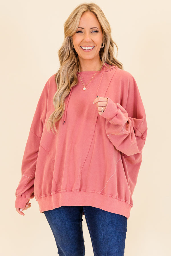 Happy Days Ahead Hoodie, Rosa