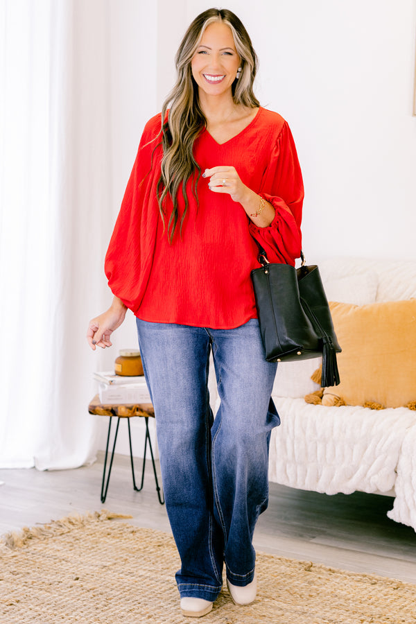 Heart Flutter's Top, Red