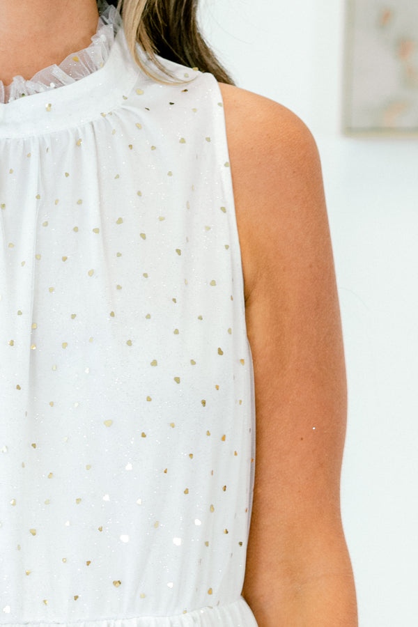 Heart Of Gold Dress, White