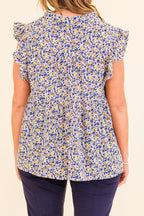 Hello Over There Top, Blue Combo