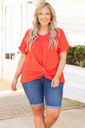 Hiding My Heart Blouse, Tomato
