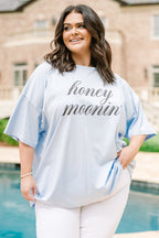 Honey Moonin' Boyfriend Tee, Ash Blue