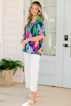 I Want To Go There Top, Navy Fuchsia