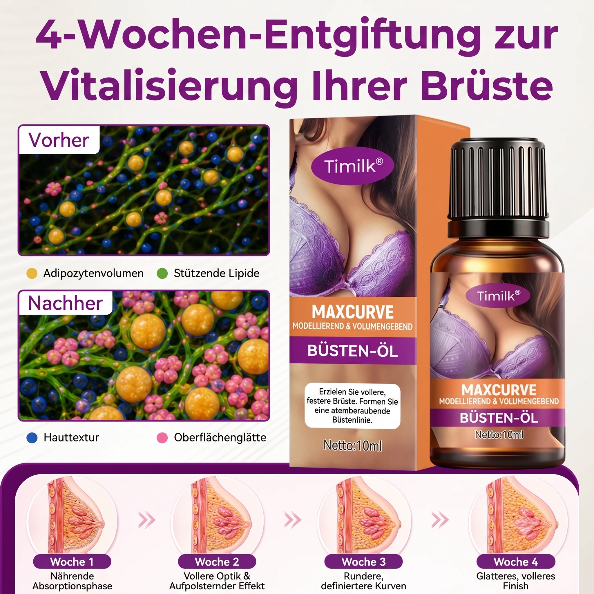 Timilk® MaxCurve Brustöl für mehr Volumen und Form 🌸 – Schluss mit hängenden Brüsten 💖, für vollere, festere Kurven 📈, ganz ohne OP ✅, jetzt ausprobieren! 🔥