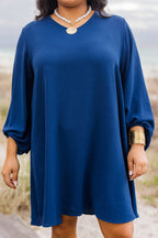 In Her Spare Time-Kleid, Marineblau