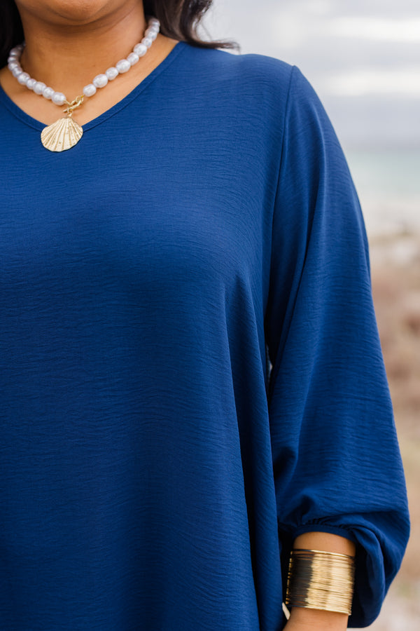 In Her Spare Time-Kleid, Marineblau