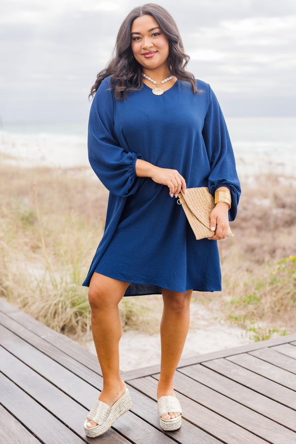 In Her Spare Time-Kleid, Marineblau