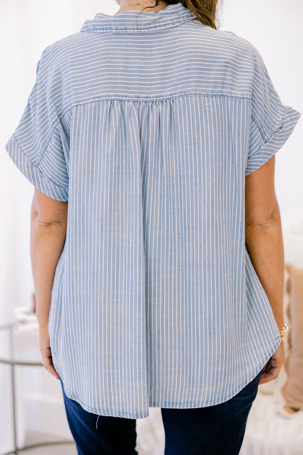 In Or Out Top, Chambray