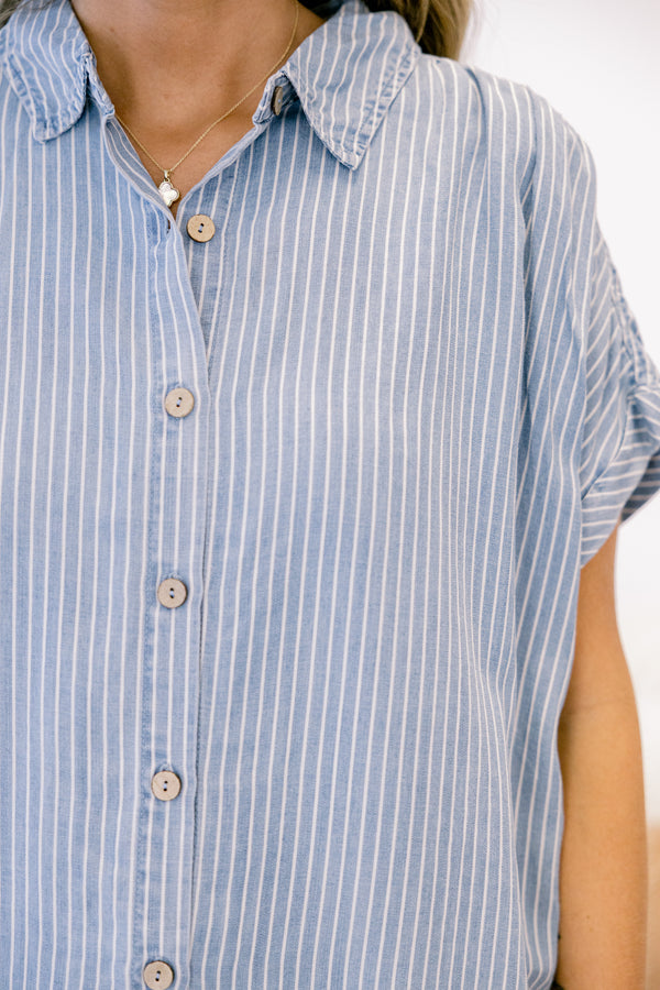 In Or Out Top, Chambray
