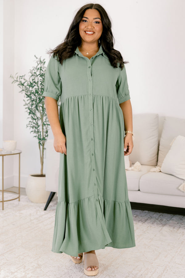 In Your Happy Place Kleid, Salbei