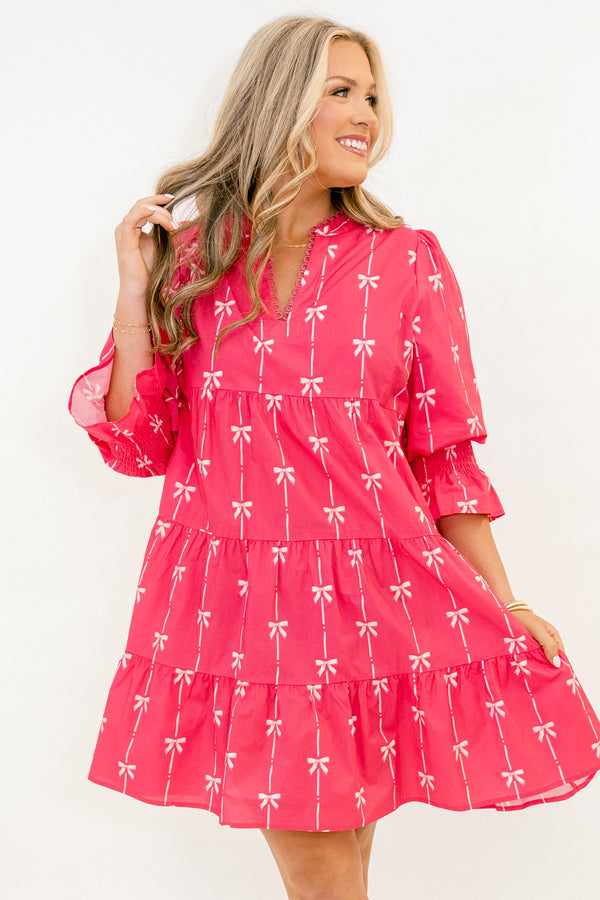 Infinite Allure Dress, Pink Bow