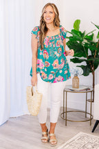 Inhale And Breathe Top, Teal