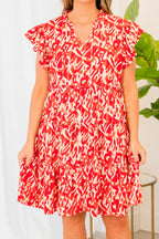 Instinctive Impression Dress, Red