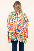 Island Breeze Kimono, Off White Tropical