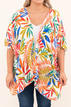 Island Breeze Kimono, Off White Tropical