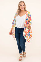 Island Breeze Kimono, Off White Tropical