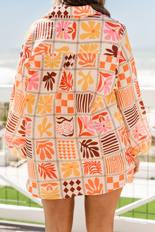 Inseltag-Top, Orange
