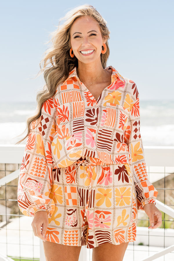 Inseltag-Top, Orange