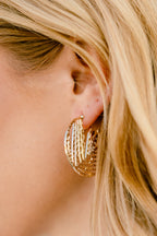Island Link Earrings, Gold