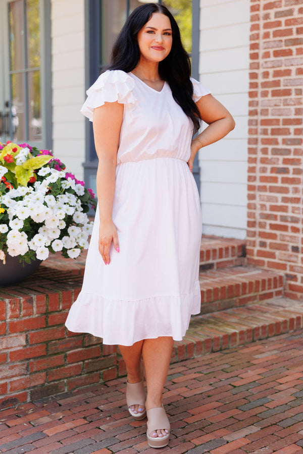 Jumping On Clouds Dress, White