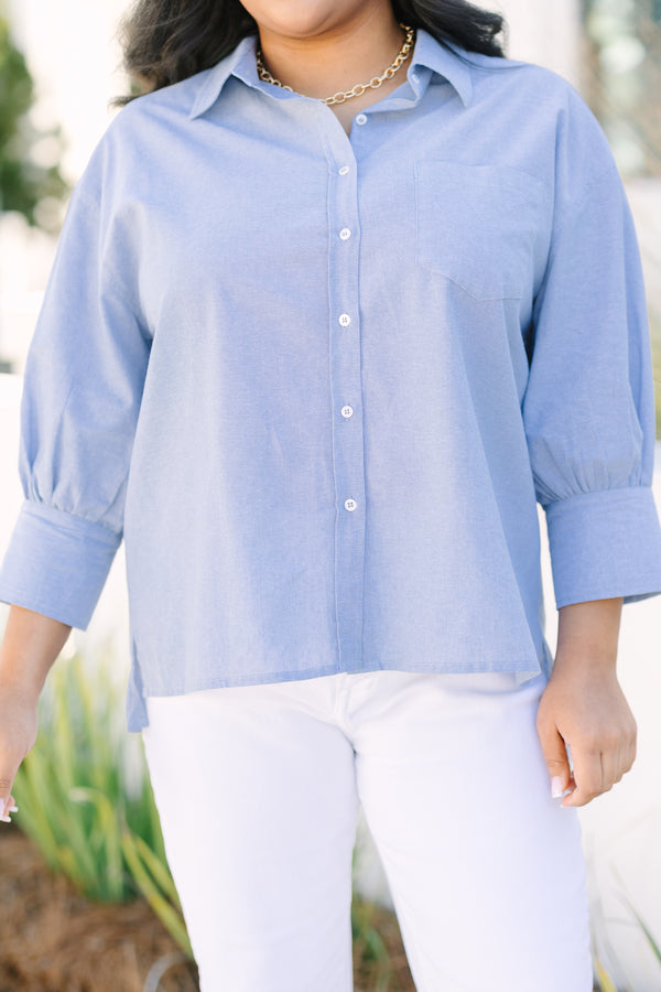 Just A Reminder Top, Chambray