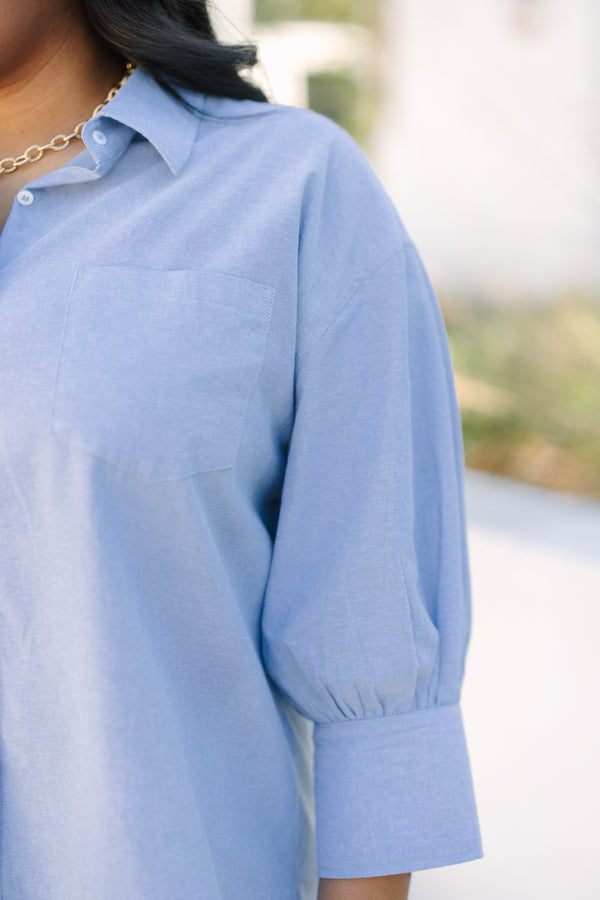Just A Reminder Top, Chambray