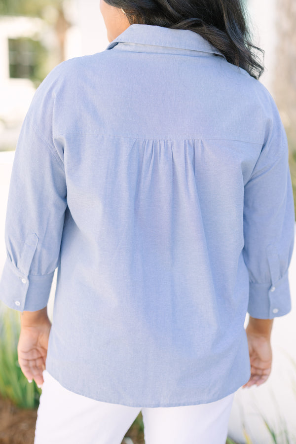 Just A Reminder Top, Chambray