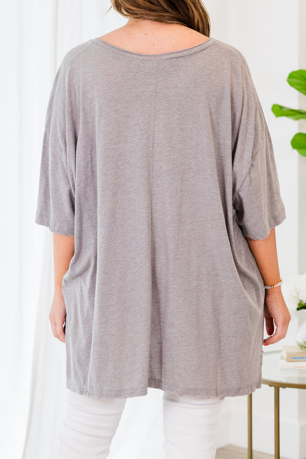 Just Dance With Me Top, Heather Grey