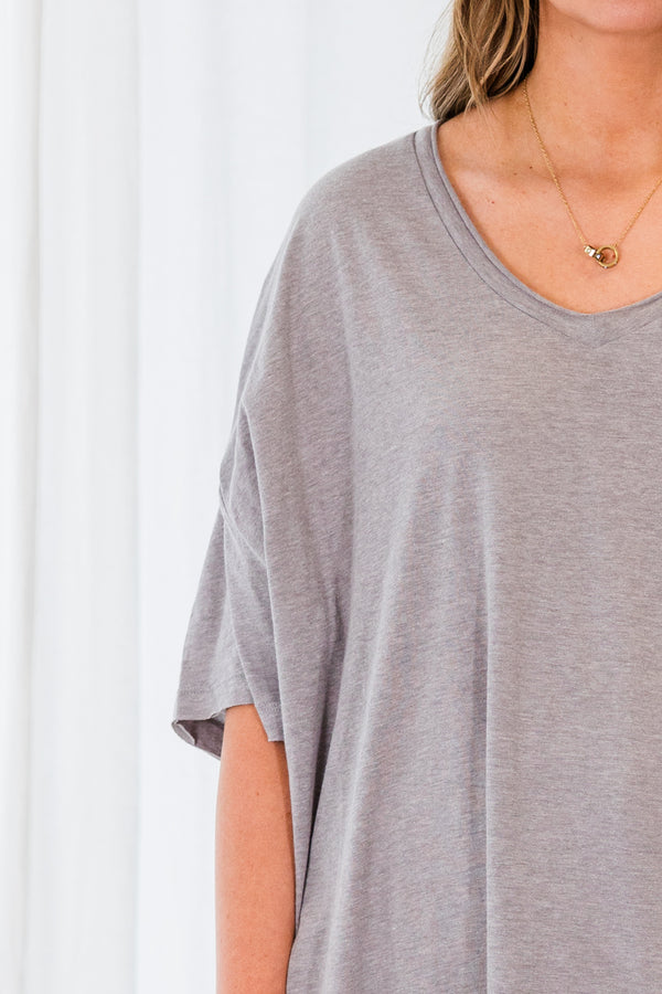 Just Dance With Me Top, Heather Grey