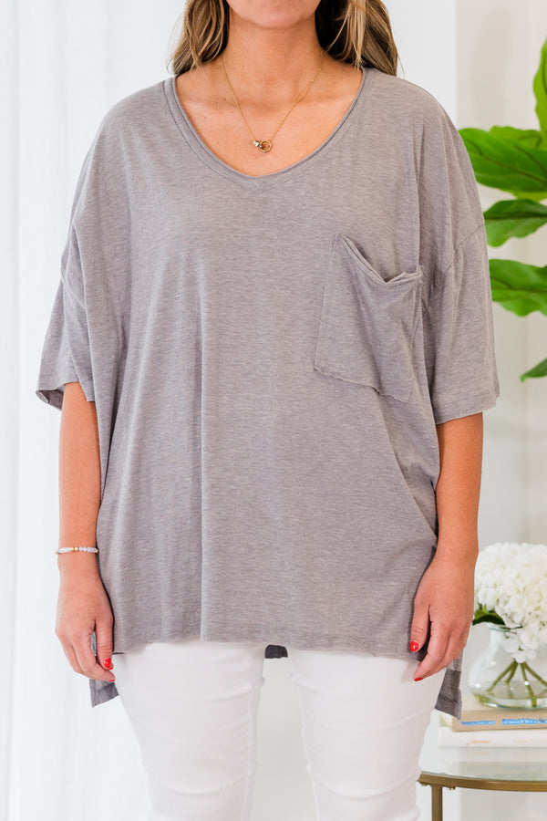 Just Dance With Me Top, Heather Grey