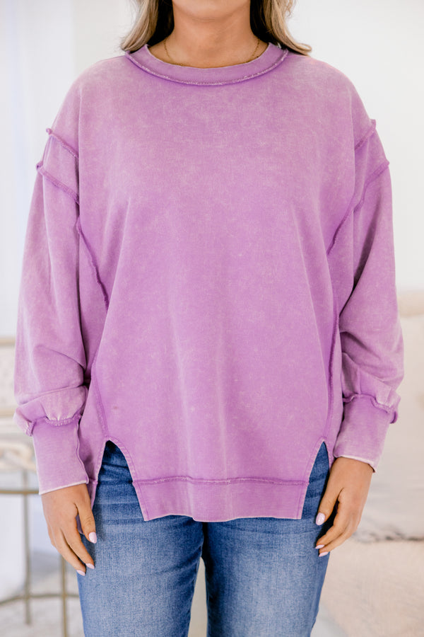 Kapuzenpullover "Just For Fun", Leuchtendes Lavendel