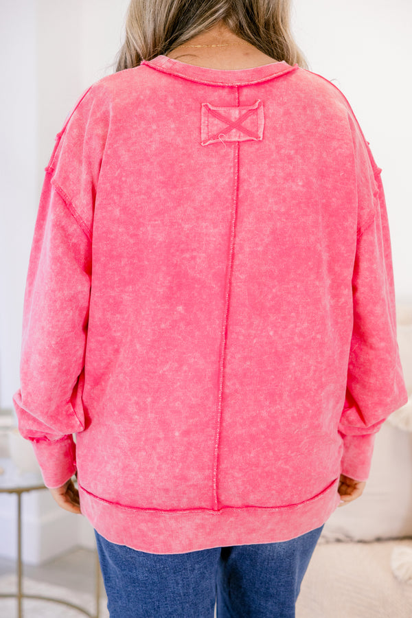 Just For Fun Sweatshirt, Fuchsia