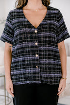 Keeping A Promise Top, Black Plaid