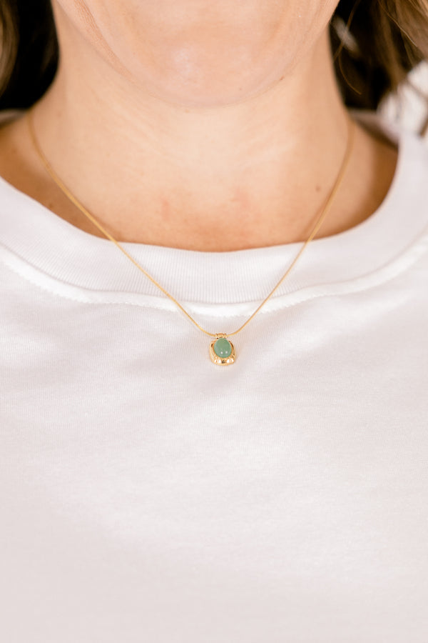 Keeping Up The Luck Necklace, Green