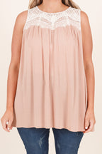 Lace With Love Top, Latte