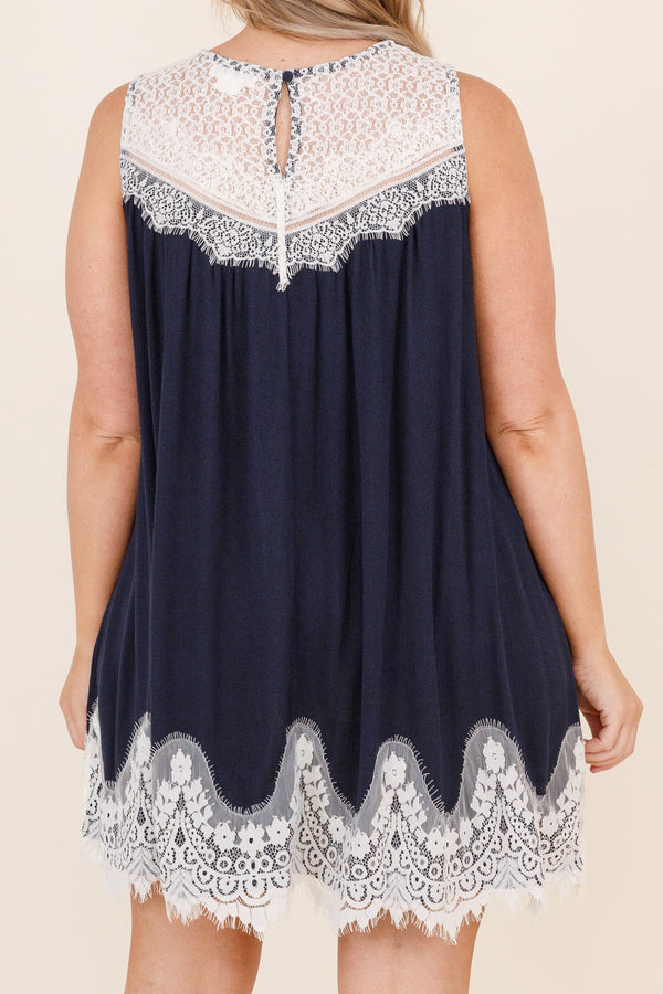Laced With Love Kleid, Marineblau