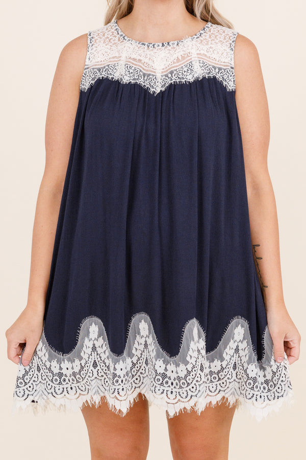 Laced With Love Kleid, Marineblau
