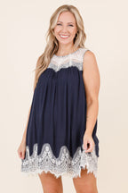 Laced With Love Kleid, Marineblau