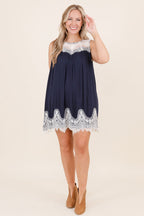 Laced With Love Kleid, Marineblau
