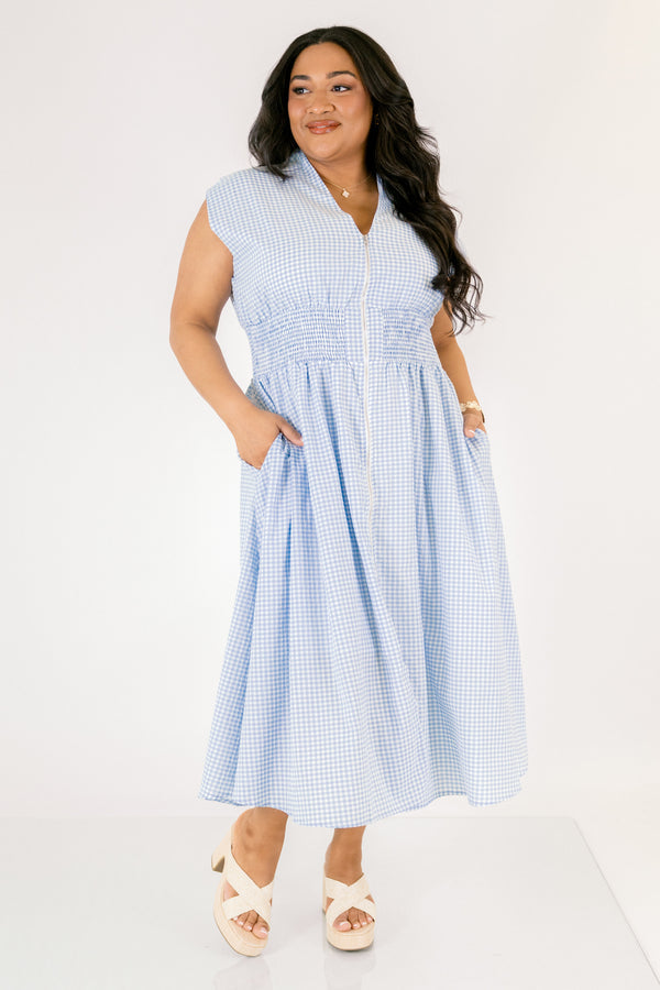 Kleid "Late Night Skies", blau kariert