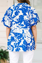 Laurel Leafy Top, Off-White-Blue