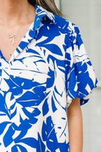 Laurel Leafy Top, Off-White-Blue