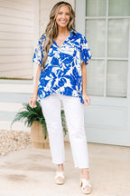 Laurel Leafy Top, Off-White-Blue