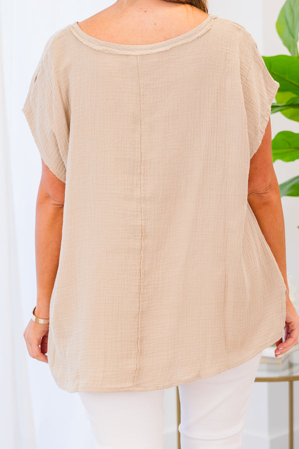 Lead With Grace Top, Taupe