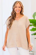 Lead With Grace Top, Taupe